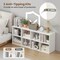 Costway 8-Cube Bookcase Bookshelf with 2 Anti-Tipping Kits Storage Organizer Rustic Brown/White